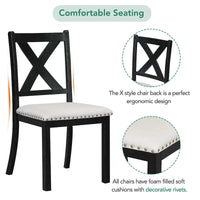 Ensemble de table à manger extensible 6 pièces avec 4 chaises et banc