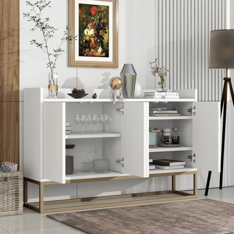 Meuble buffet avec grand espace de rangement - 60 L x 15,7 P x 33,8 H