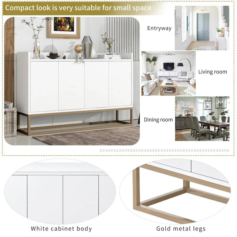 Meuble buffet avec grand espace de rangement - 60 L x 15,7 P x 33,8 H