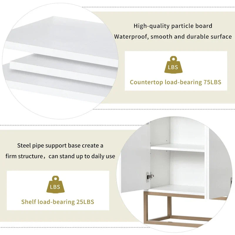 Meuble buffet avec grand espace de rangement - 60 L x 15,7 P x 33,8 H