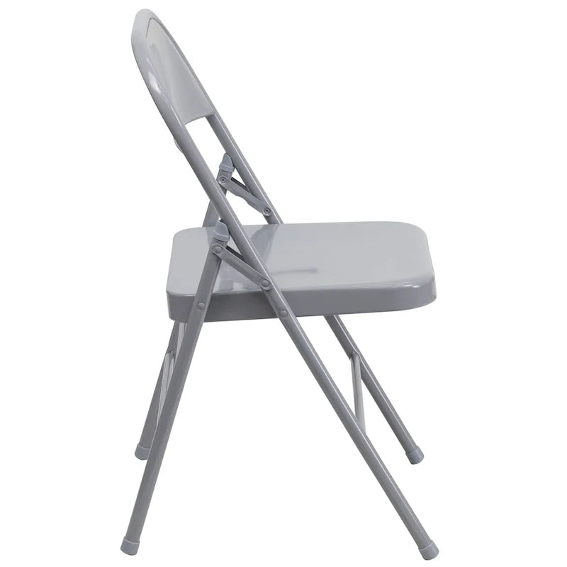 Lot de 4 chaises pliantes en métal à triple renfort et double charnière
