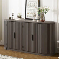 Meuble de rangement vertical rayé avec poignées métalliques, réglable, adapté au bureau, à l'entrée et au salon