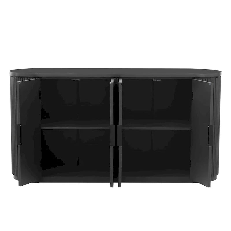 Meuble de rangement vertical rayé avec poignées métalliques, réglable, adapté au bureau, à l'entrée et au salon