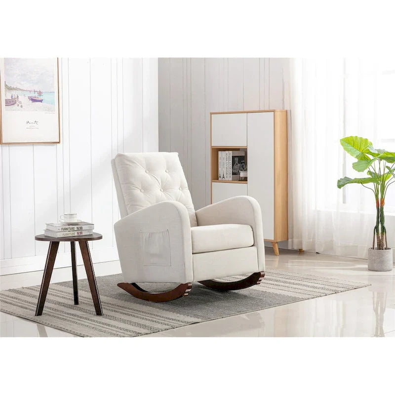 Chaise berçante à dossier haut pour chambre d'enfant, fauteuil à assise rembourrée