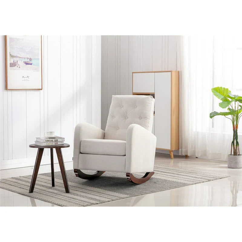 Chaise berçante à dossier haut pour chambre d'enfant, fauteuil à assise rembourrée