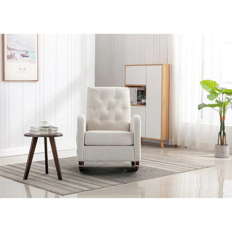 Chaise berçante à dossier haut pour chambre d'enfant, fauteuil à assise rembourrée