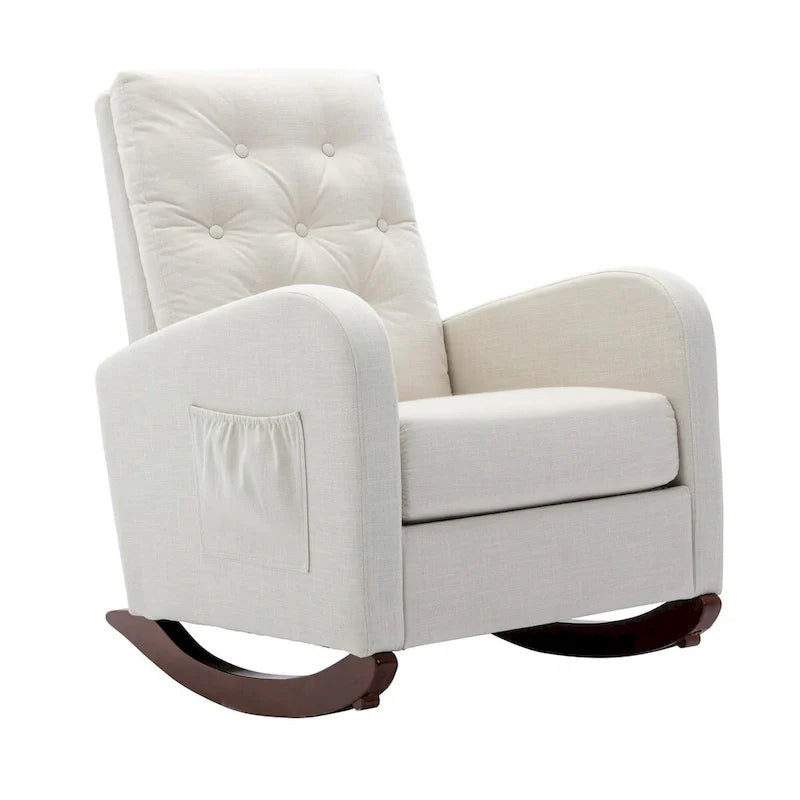 Chaise berçante à dossier haut pour chambre d'enfant, fauteuil à assise rembourrée