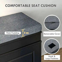 Banc range-chaussures avec coussin, 2 tiroirs et étagère réglable