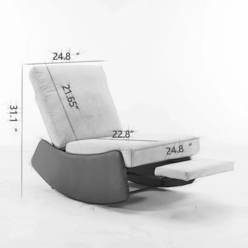 Chaise berçante inclinable moderne, fauteuil berçant confortable pour chambre de bébé avec repose-pieds, fauteuil de lecture d'appoint, fauteuil de détente rembourré