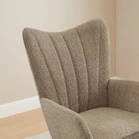 Chaise berçante de chambre d'enfant VANOMi 26,77 po de large en bouclé rembourrée avec pieds en bois (lot de 2)