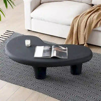Table basse Cloud en fibre de verre de 47,24 po, table vintage avec 3 pieds de support, table basse irrégulière, aucun assemblage requis