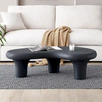 Table basse Cloud en fibre de verre de 47,24 po, table vintage avec 3 pieds de support, table basse irrégulière, aucun assemblage requis