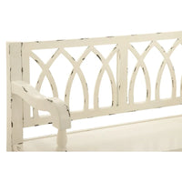 Banc en bois vieilli avec dossier arqué et pieds tournés – Noir ou blanc – Roche River Decor