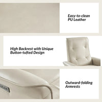 Fauteuil inclinable électrique pivotant en similicuir moderne Valentin avec ports USB par HULALA HOME