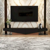 Meuble TV, Meuble multimédia noir et blanc avec 2 tiroirs - 78,7W