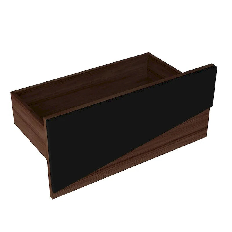 Meuble TV, Meuble multimédia noir et blanc avec 2 tiroirs - 78,7W