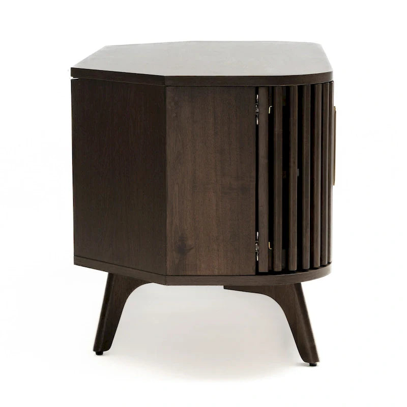 Meuble TV d'angle en bois Sierra Studio London avec accents du milieu du siècle