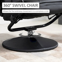Fauteuil inclinable pivotant en cuir avec repose-pieds et accoudoirs ottoman