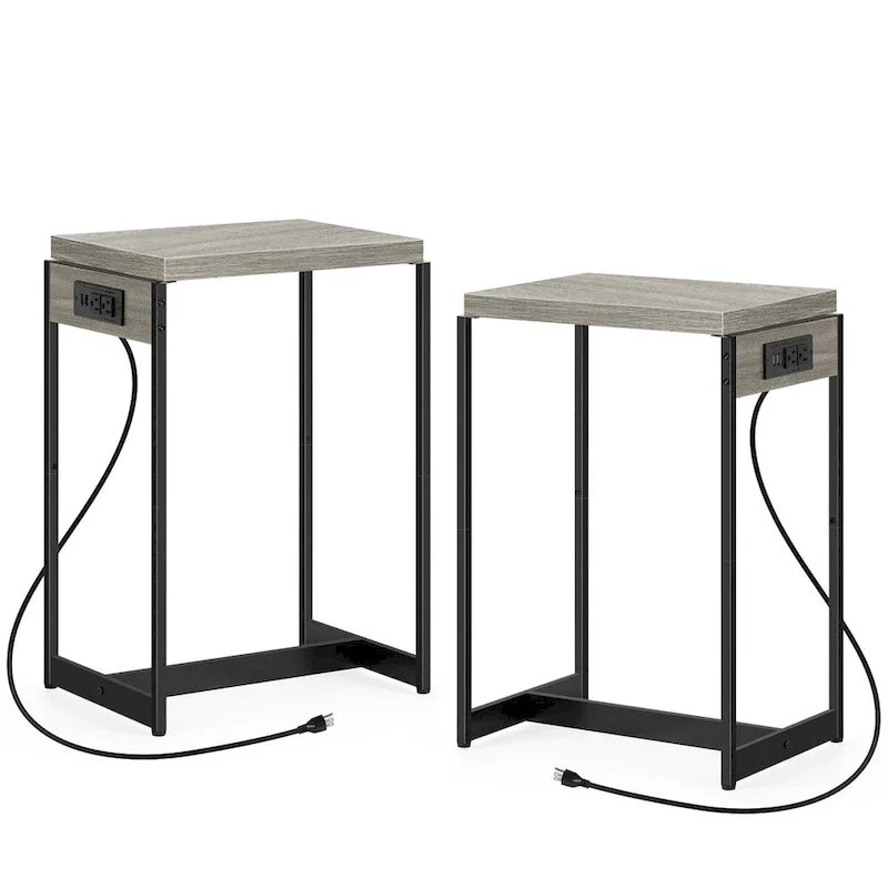 Tables de chevet (lot de 2) avec station de charge
