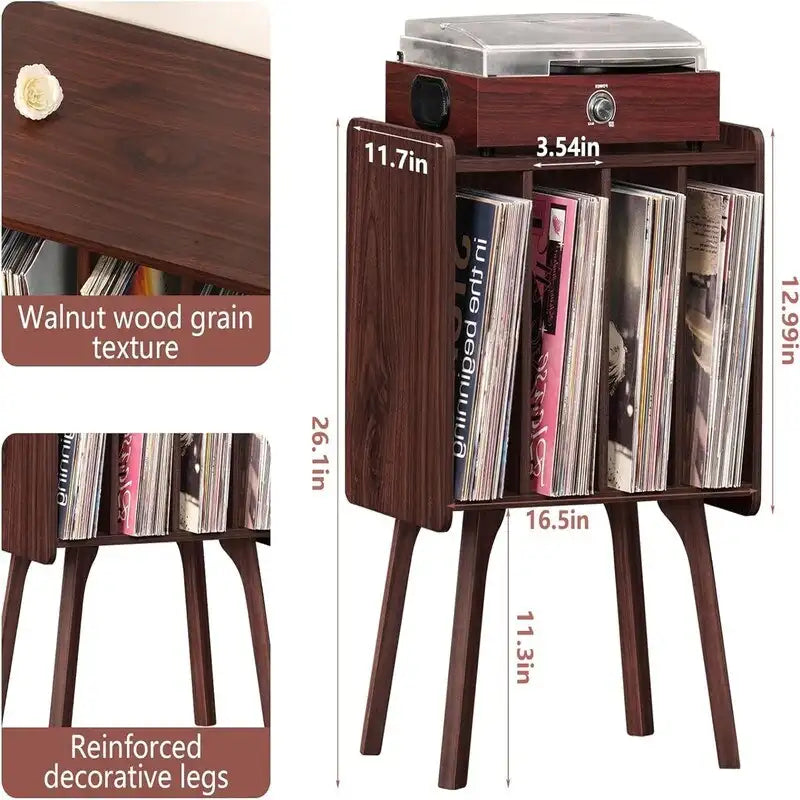 Petit support pour tourne-disque, largeur 11.7 po - 16.5 x 11.7 x 26.1