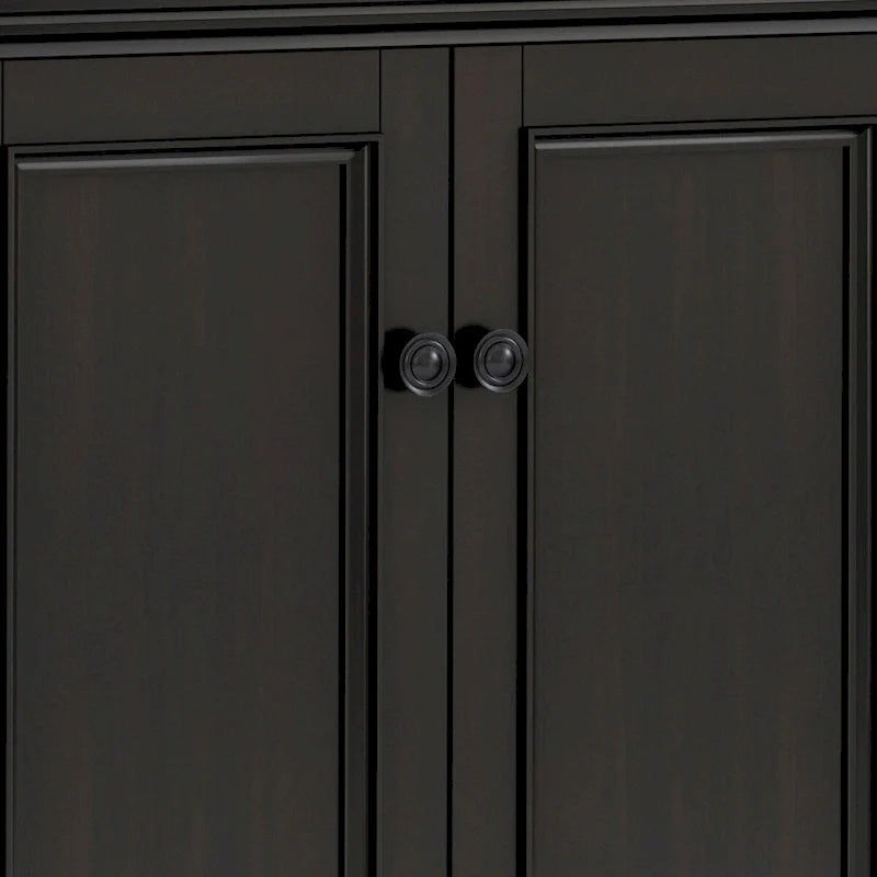 Armoire de rangement à 4 portes transitionnelle Halifax WYNDENHALL en bois massif 66 de large, brun Hickory - 18p x 66 l x 34h