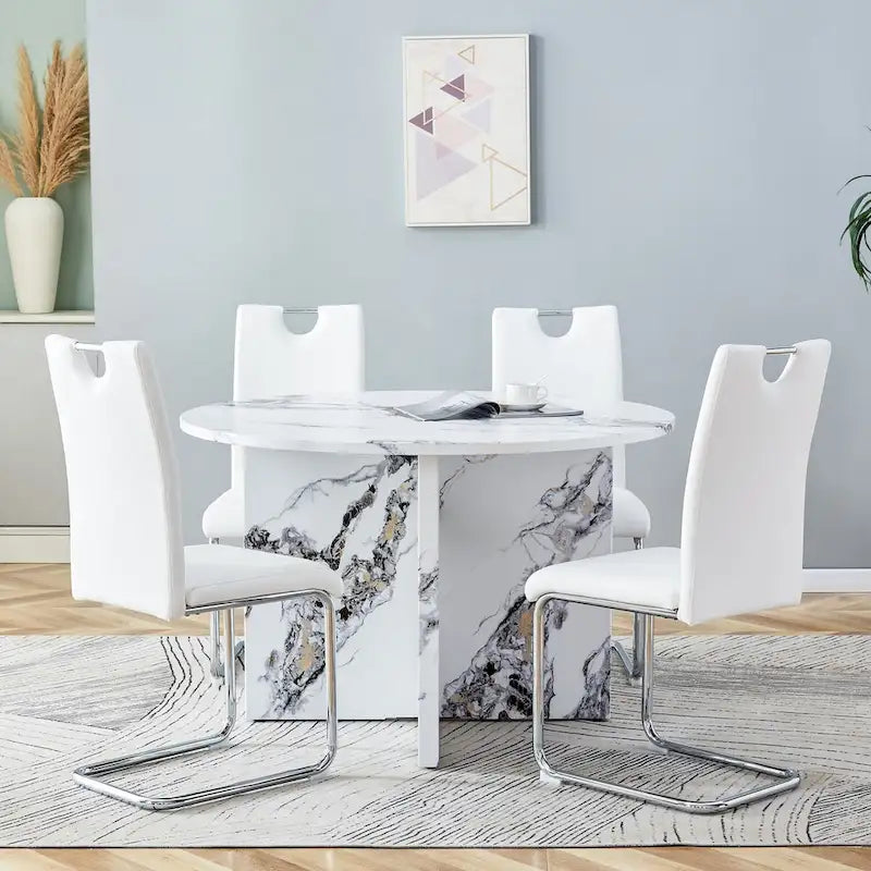 Ensemble de table à manger ronde 5 pièces