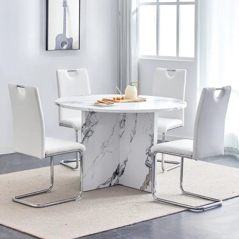 Ensemble de table à manger ronde 5 pièces