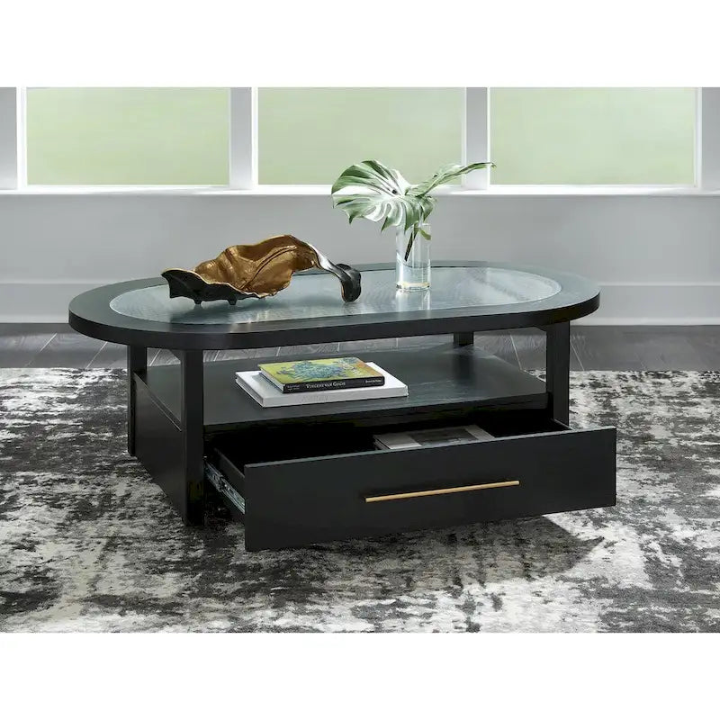 Signature Design by Ashley Winbardi Table basse noire/grise - 52 L x 28 P x 18,25 H