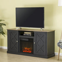 Meuble TV console de 54 po pour téléviseurs jusqu'à 60 po avec cheminée électrique - 54 po de largeur