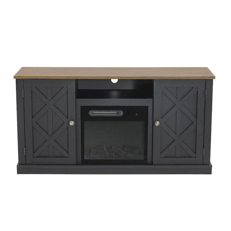 Meuble TV console de 54 po pour téléviseurs jusqu'à 60 po avec cheminée électrique - 54 po de largeur