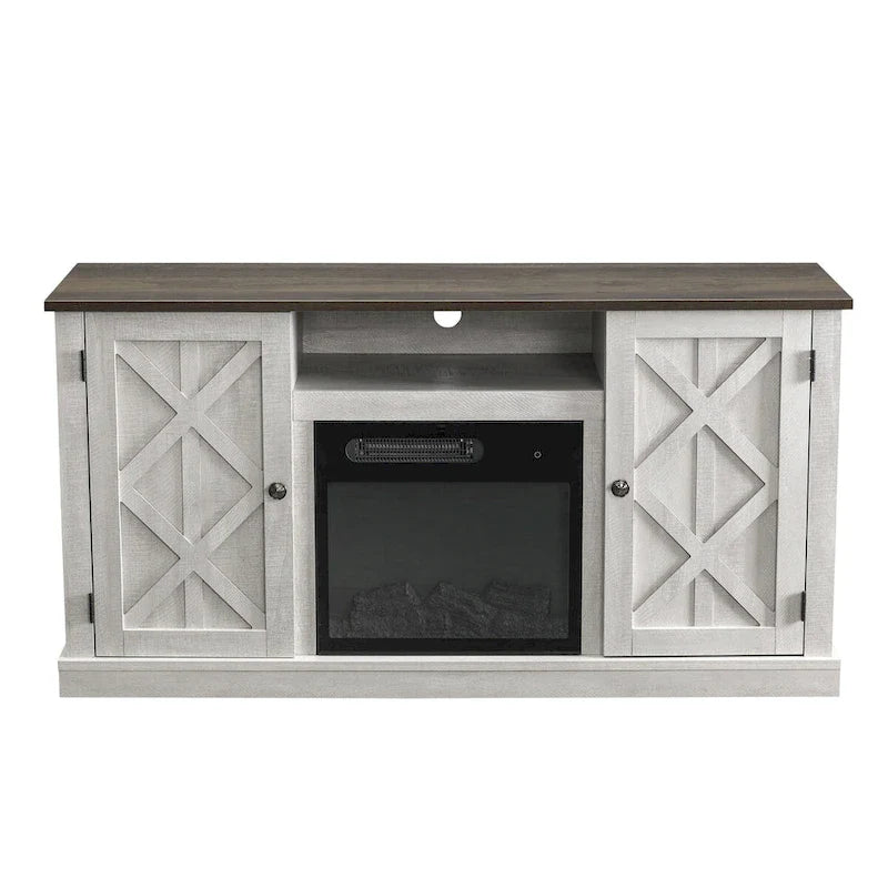 Meuble TV console de 54 po pour téléviseurs jusqu'à 60 po avec cheminée électrique - 54 po de largeur