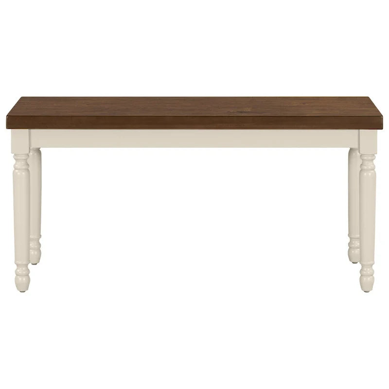 Ensemble de salle à manger classique 6 pièces, table en bois et 4 chaises avec banc