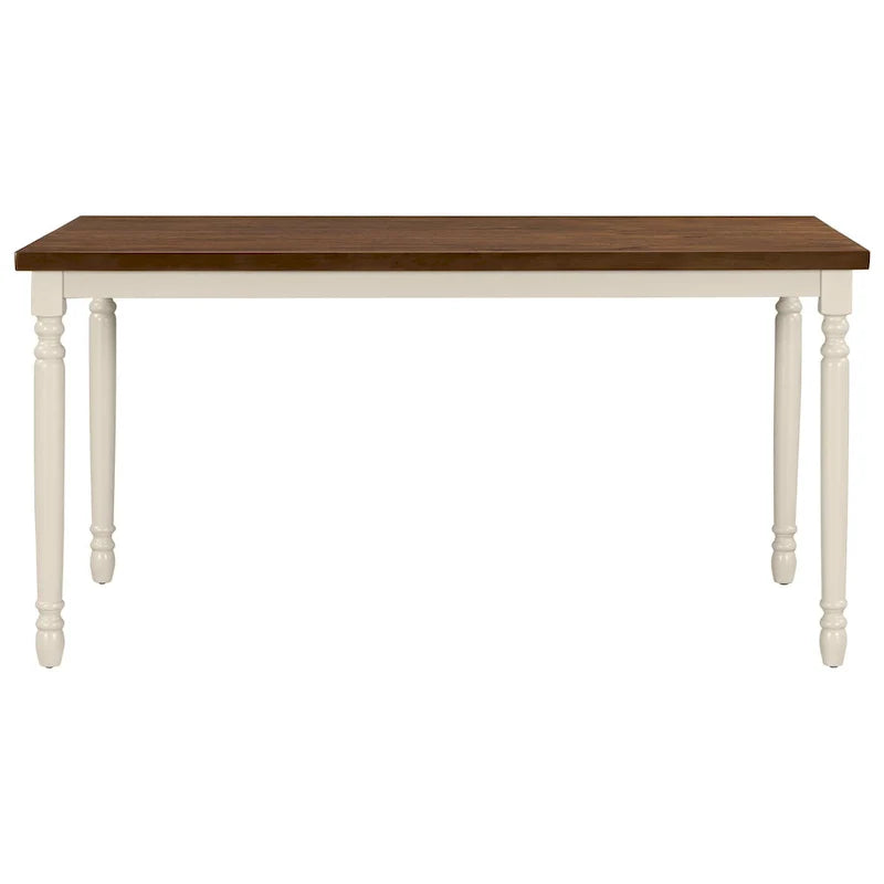 Ensemble de salle à manger classique 6 pièces, table en bois et 4 chaises avec banc