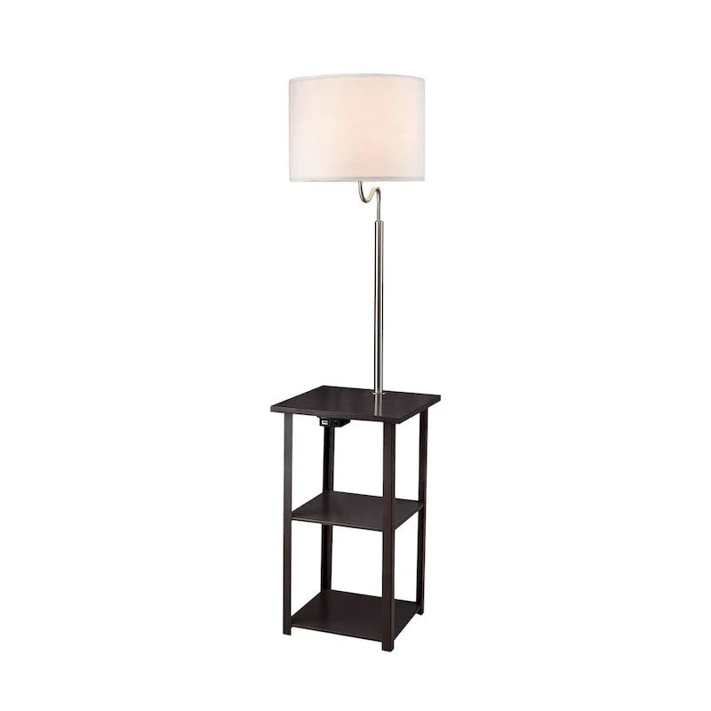 58 Table d'appoint canapé avec étagères et lampe, avec station de charge