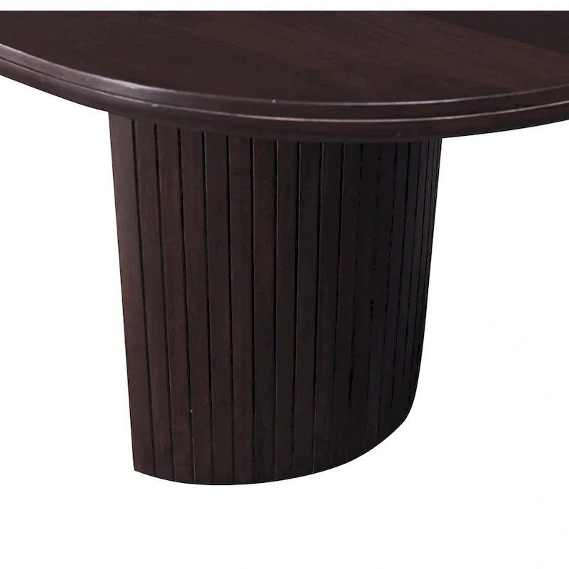 Table à manger ovale à double piédestal Geneva 94 pouces en bois