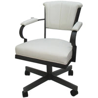 Chaise à roulettes pivotante Miami en métal sur piètement lecture - Assise haute de 18 po