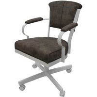 Chaise à roulettes pivotante Miami en métal sur piètement lecture - Assise haute de 18 po