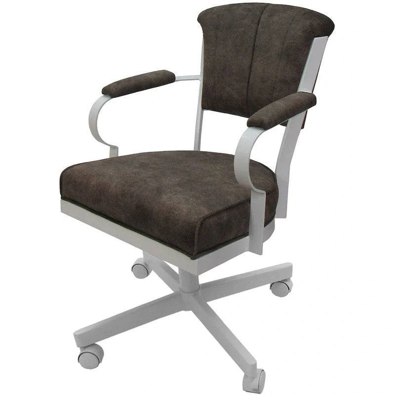 Chaise à roulettes pivotante Miami en métal sur piètement lecture - Assise haute de 18 po