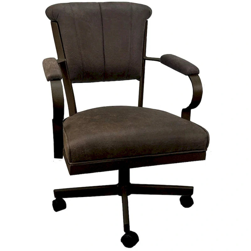 Chaise à roulettes pivotante Miami en métal sur piètement lecture - Assise haute de 18 po