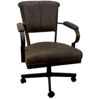 Chaise à roulettes pivotante Miami en métal sur piètement lecture - Assise haute de 18 po