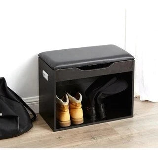 Yak About It banc range-bottes compact avec coussin supérieur - noir