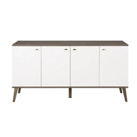 Buffet mid-century moderne Prepac Milo à 4 portes - 64 L x 32 H x 16 P