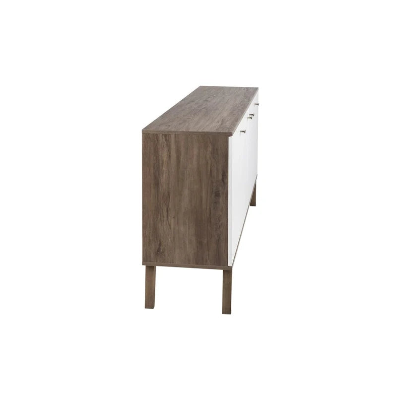 Buffet mid-century moderne Prepac Milo à 4 portes - 64 L x 32 H x 16 P