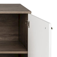 Buffet mid-century moderne Prepac Milo à 4 portes - 64 L x 32 H x 16 P