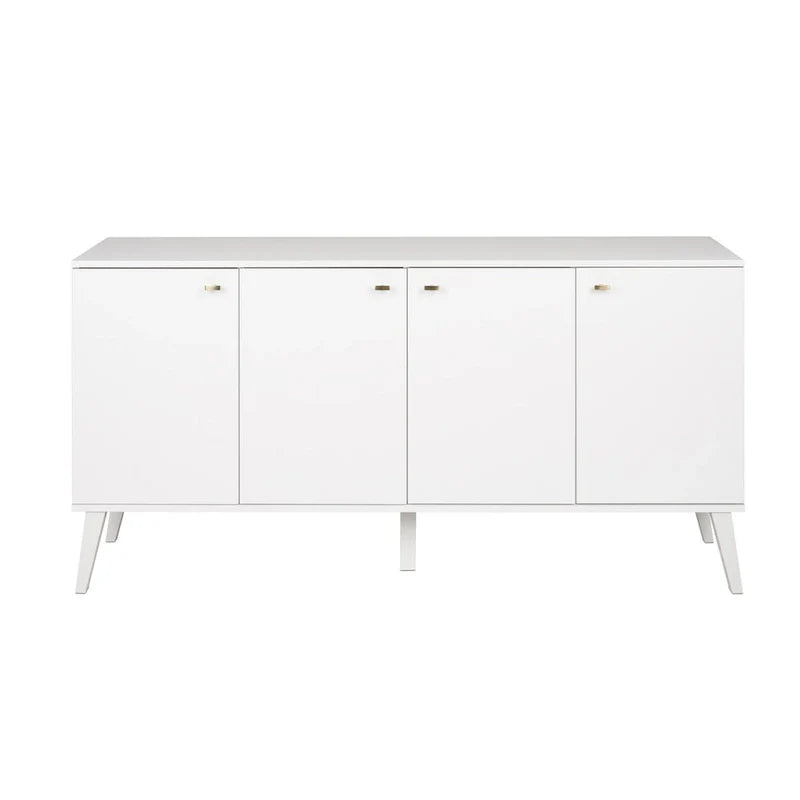 Buffet mid-century moderne Prepac Milo à 4 portes - 64 L x 32 H x 16 P