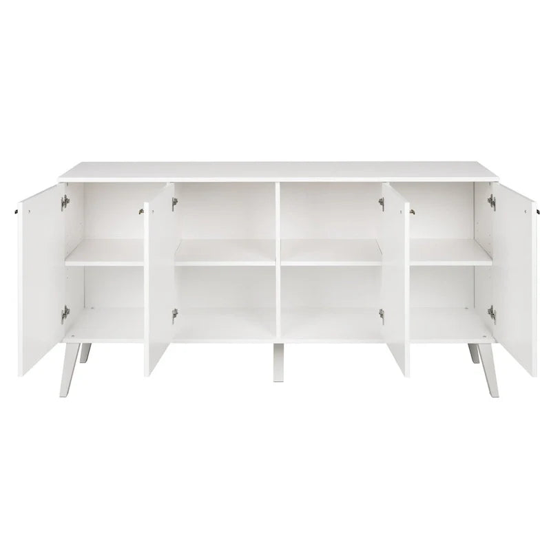 Buffet mid-century moderne Prepac Milo à 4 portes - 64 L x 32 H x 16 P