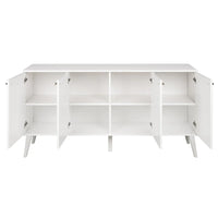 Buffet mid-century moderne Prepac Milo à 4 portes - 64 L x 32 H x 16 P