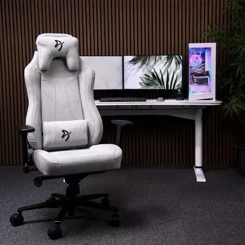 Chaise de bureau et gaming Arozzi Vernazza en tissu doux avec coussins moelleux de soutien cervical et lombaire