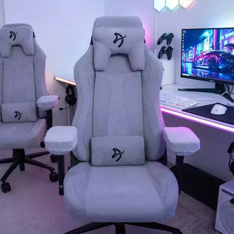 Chaise de bureau et gaming Arozzi Vernazza en tissu doux avec coussins moelleux de soutien cervical et lombaire