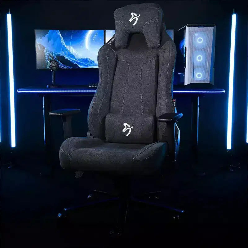 Chaise de bureau et gaming Arozzi Vernazza en tissu doux avec coussins moelleux de soutien cervical et lombaire